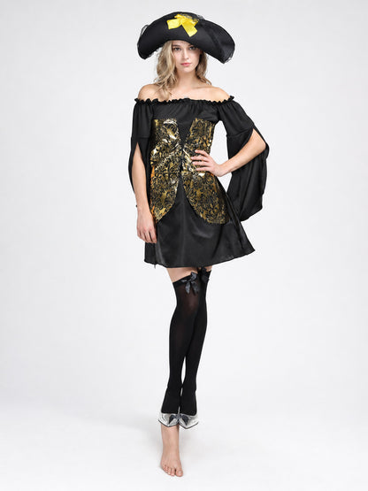 Pirate-Style Costume with Hat and Dress on-model view