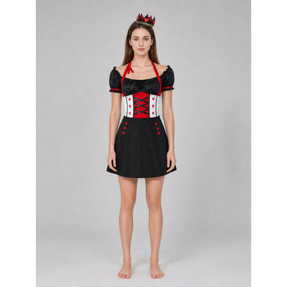 Carnival Costume with Hearts, Crown, and Stockings