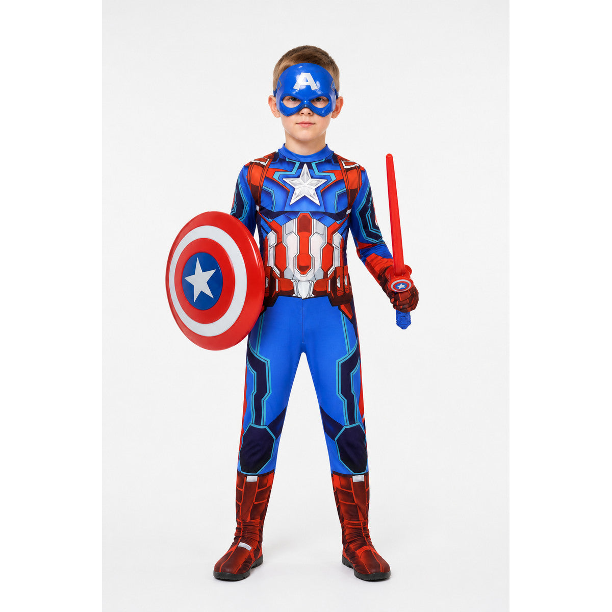 Captain America Costume with Mask and Shield main product view