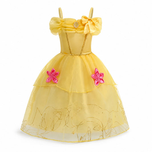 2026 Girl Princess Dress Costume Princess Cosplay Halloween Carnival Party Vestidos Kid Dress - Color:H