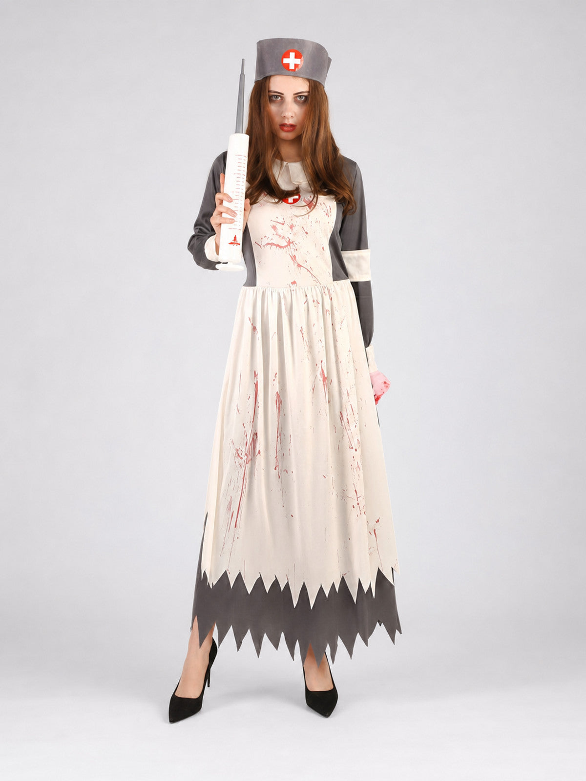 Costume with Hat and Toy Syringe on-model view