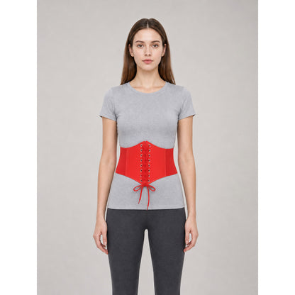 Red Lace-Up Corset Belt for Dresses and Outfits