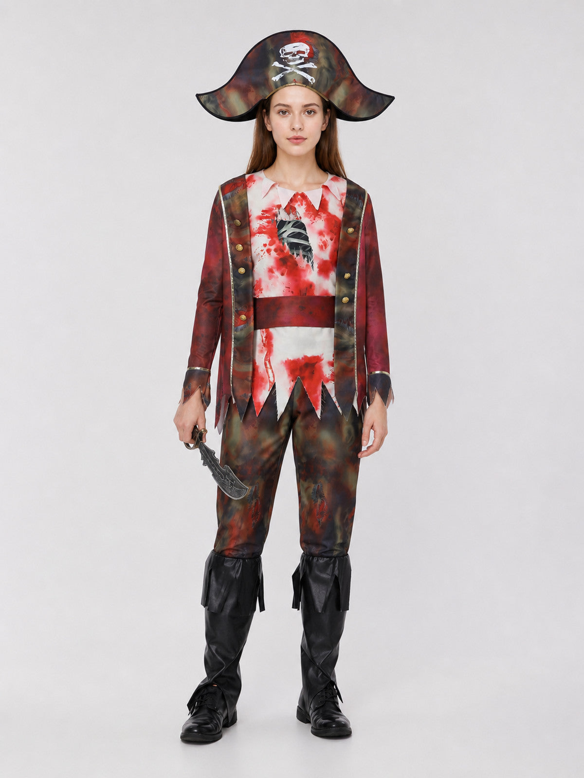 The set is designed in the style of a pirate character and includes a on-model view