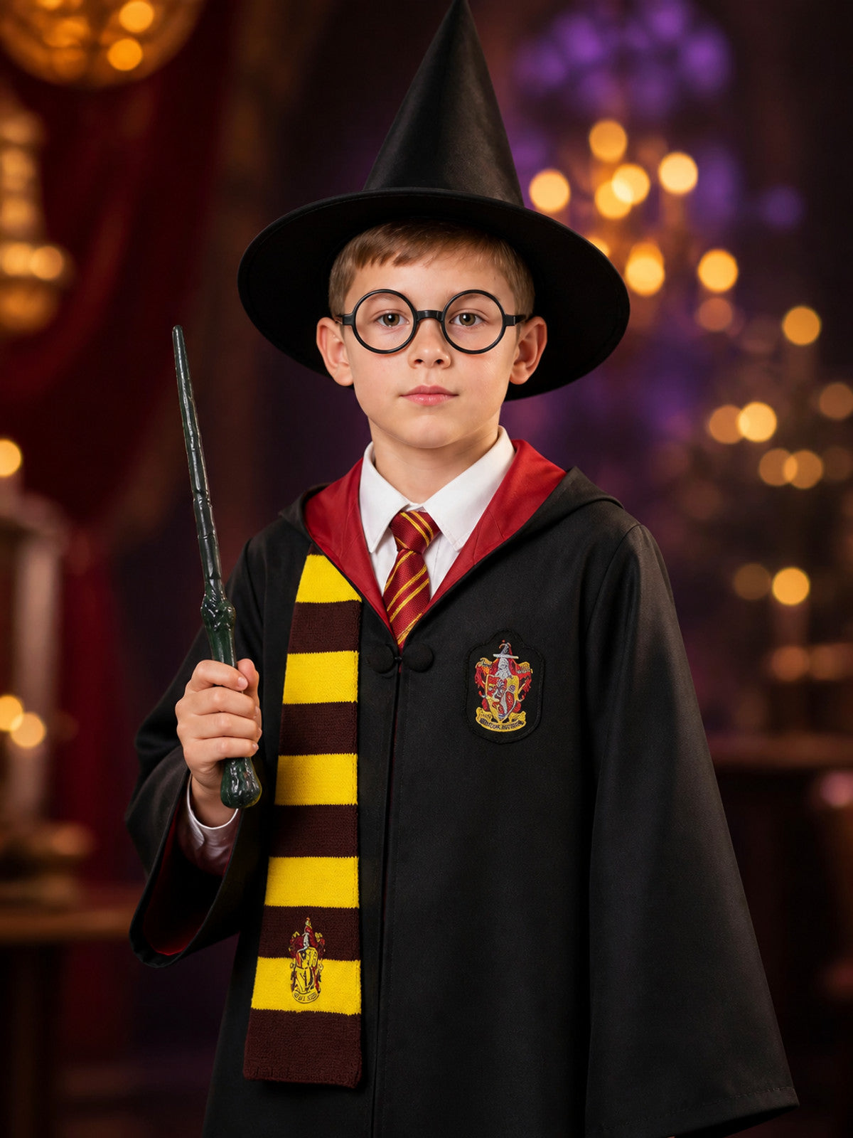 Harry Potter Gryffindor Hooded Robe for Cosplay on-model view