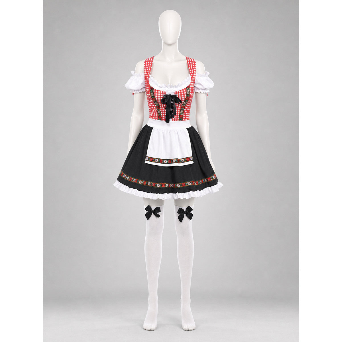 Historical German costume with apron and bow