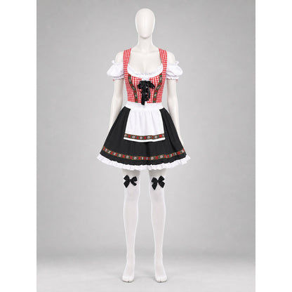 Historical German costume with apron and bow