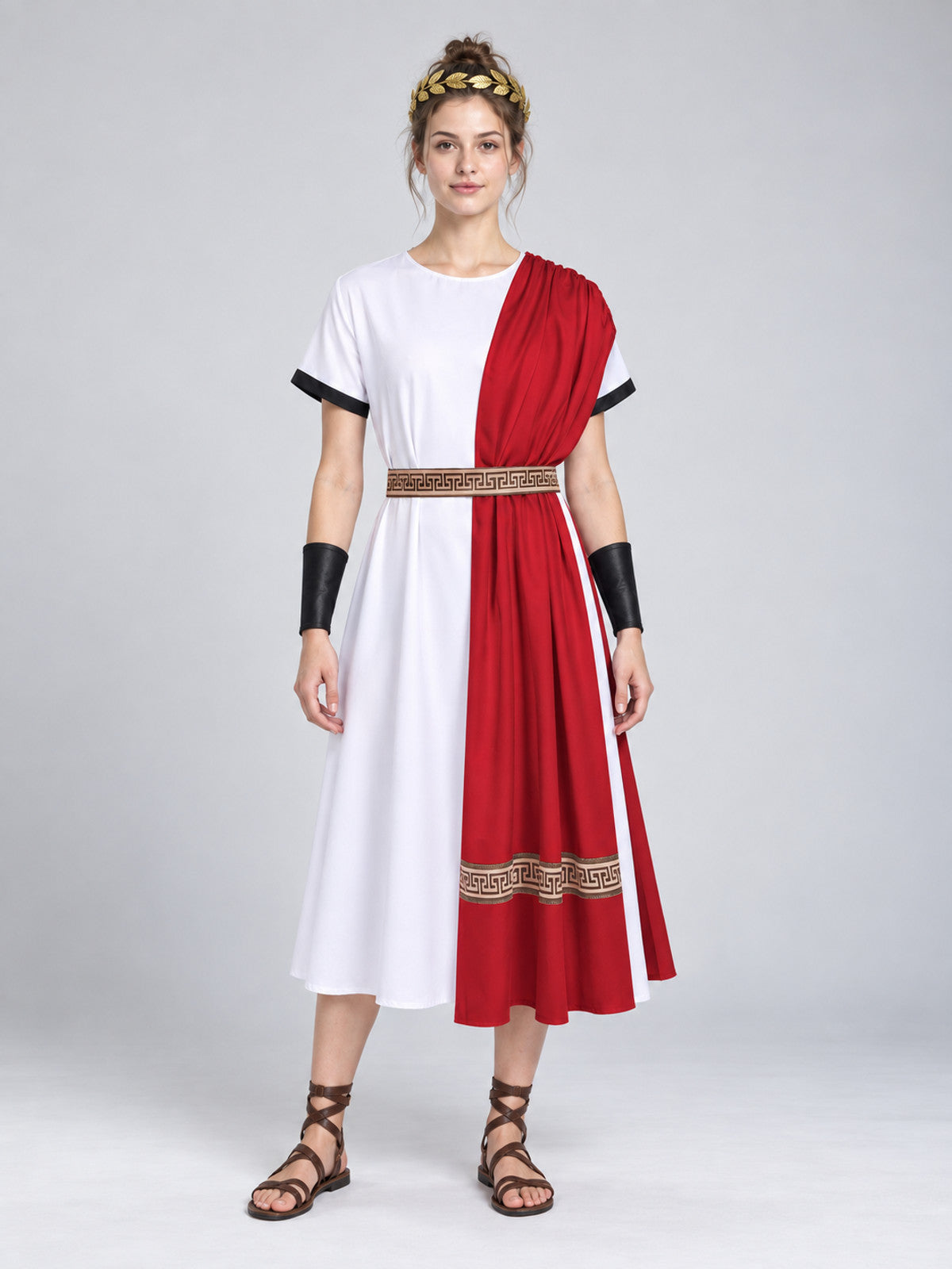 Greek-Style Costume with White Tunic and Wreath