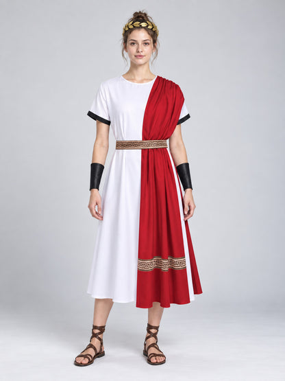 Greek-Style Costume with White Tunic and Wreath