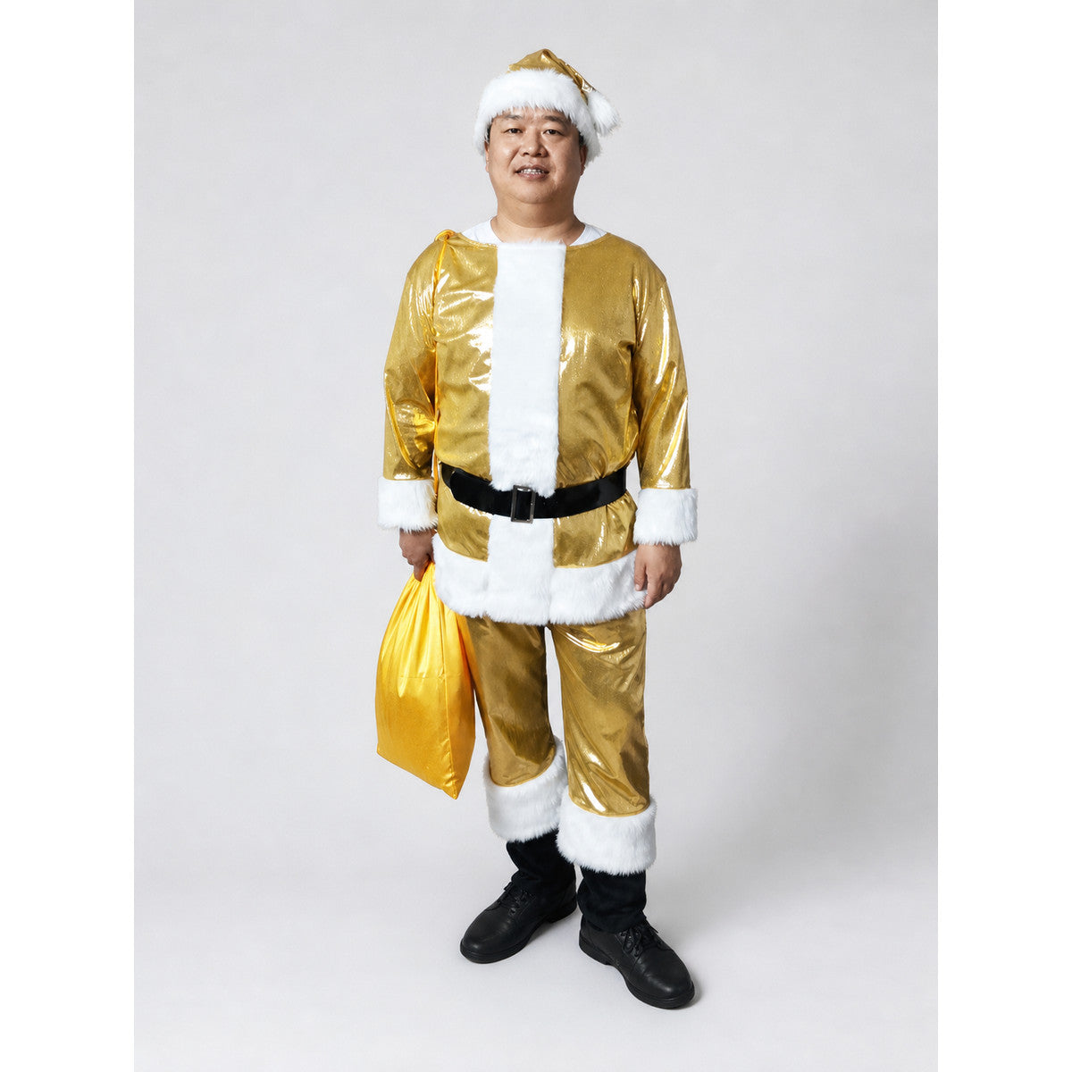 Gold New Year's Costume with White Trim