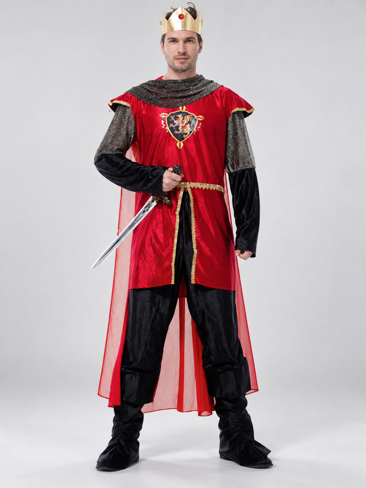 King Carnival Costume with Crown and Cape