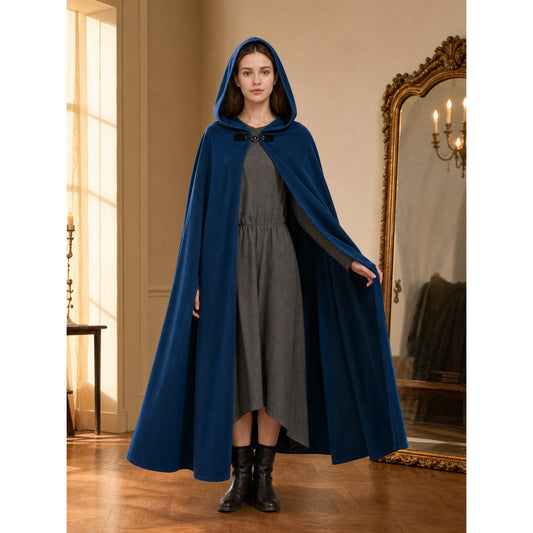Hooded Fantasy Archer Cloak with Pointed Hood, Medieval Costume for Cosplay, Fantasy Events and Stage Performances