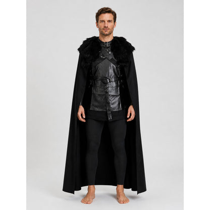 Jon Snow Cosplay Costume from Game of Thrones: Cape, Vest on-model view