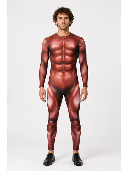 Muscle 3D-Print Bodysuit with Long Sleeves main product view