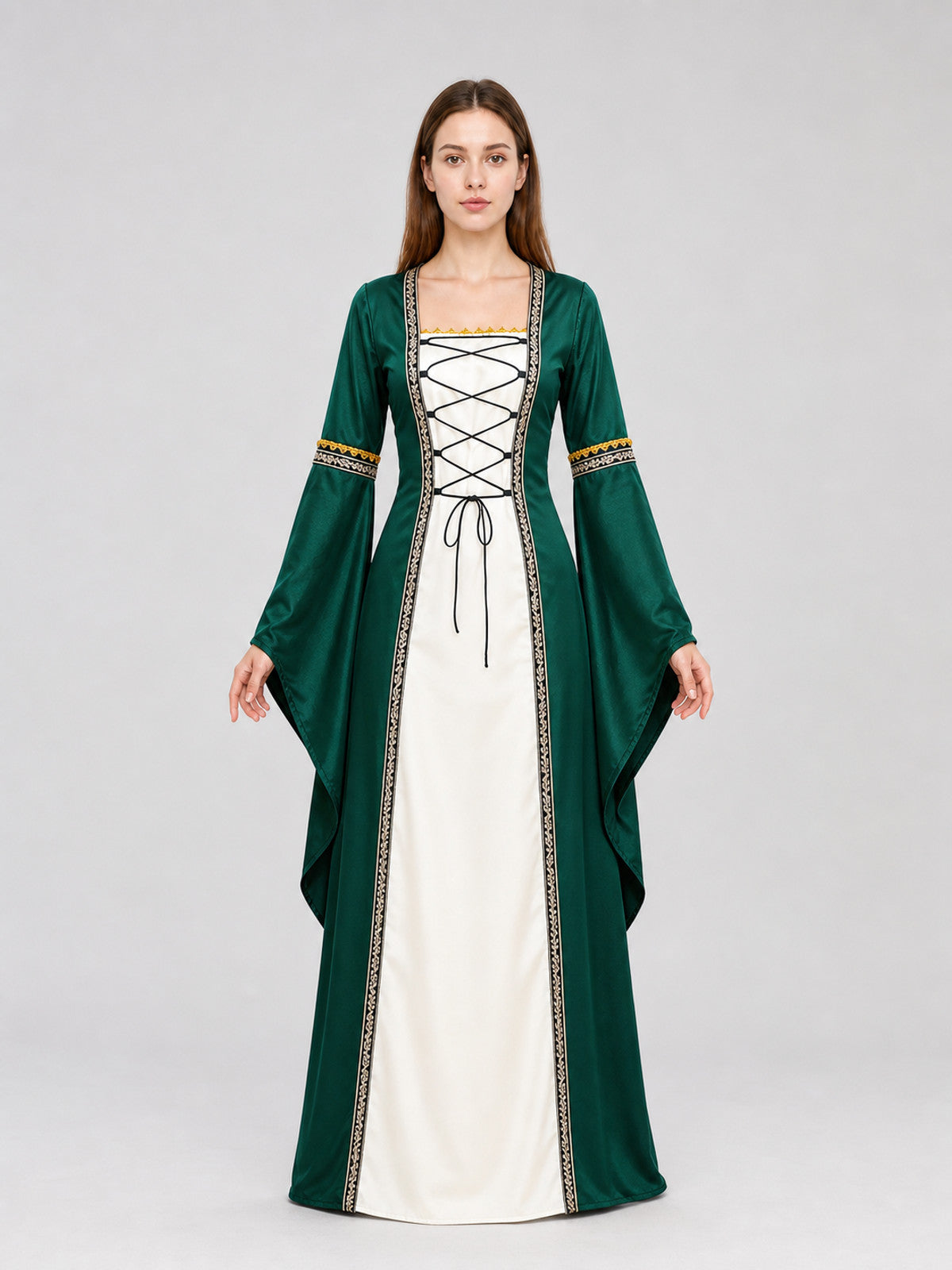 Medieval Renaissance-Style Costume Dress front view