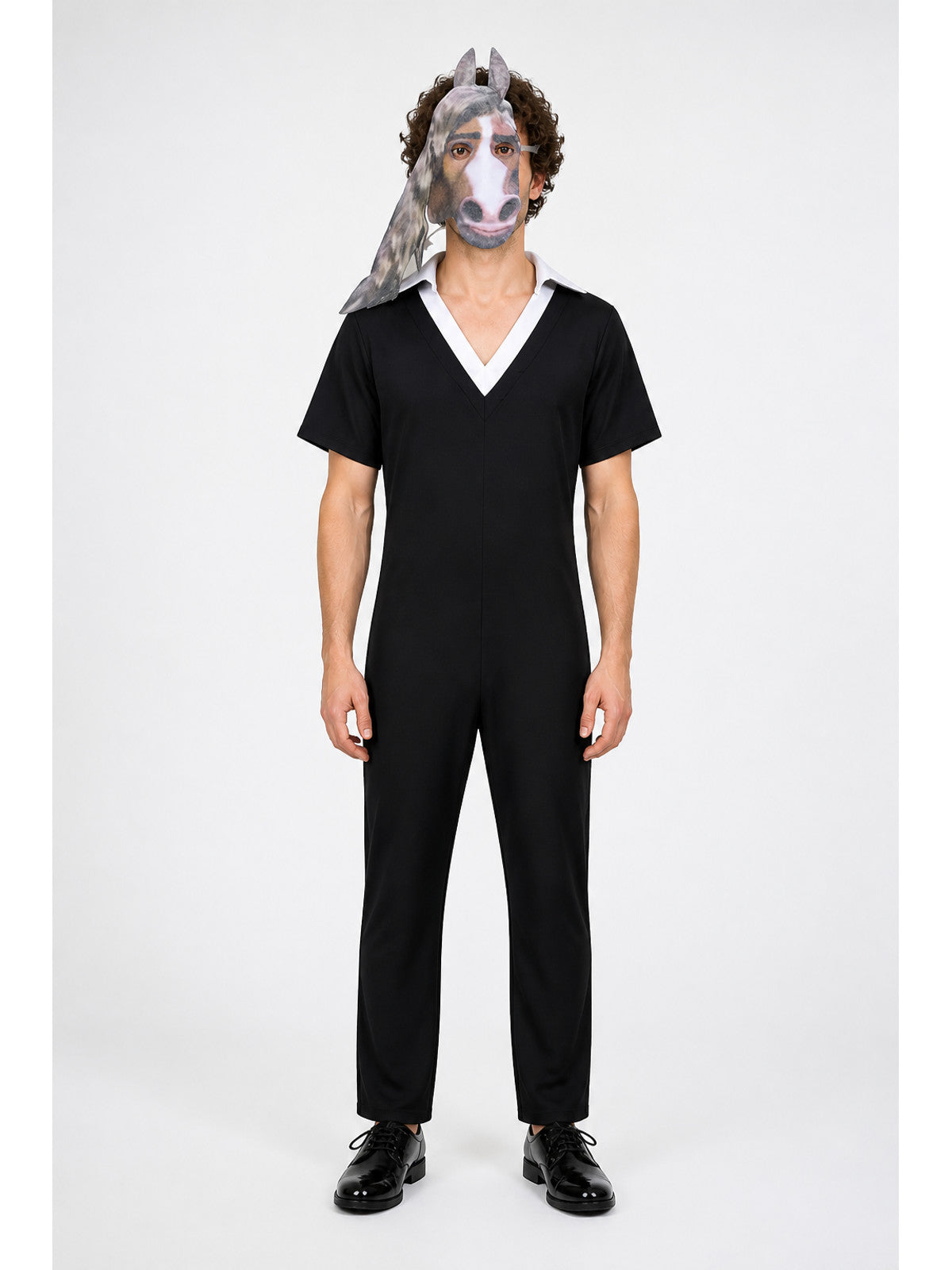 Black-and-White Horse Jumpsuit Costume with Mask