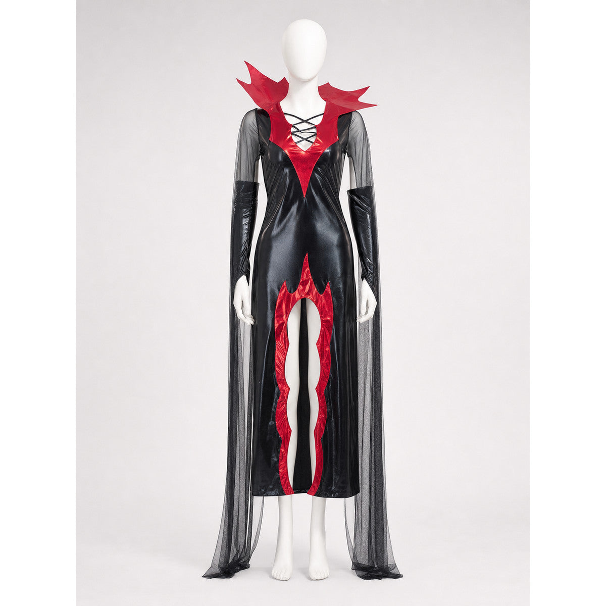 Gothic Vampire Costume with Cape and Lacing