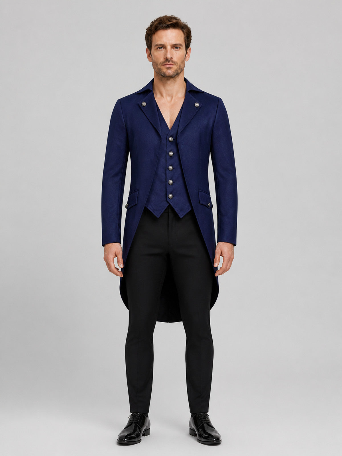 Blue Tailcoat for Halloween Cosplay, Sizes S-XXXL