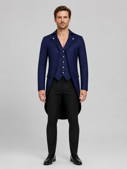Blue Tailcoat for Halloween Cosplay, Sizes S-XXXL