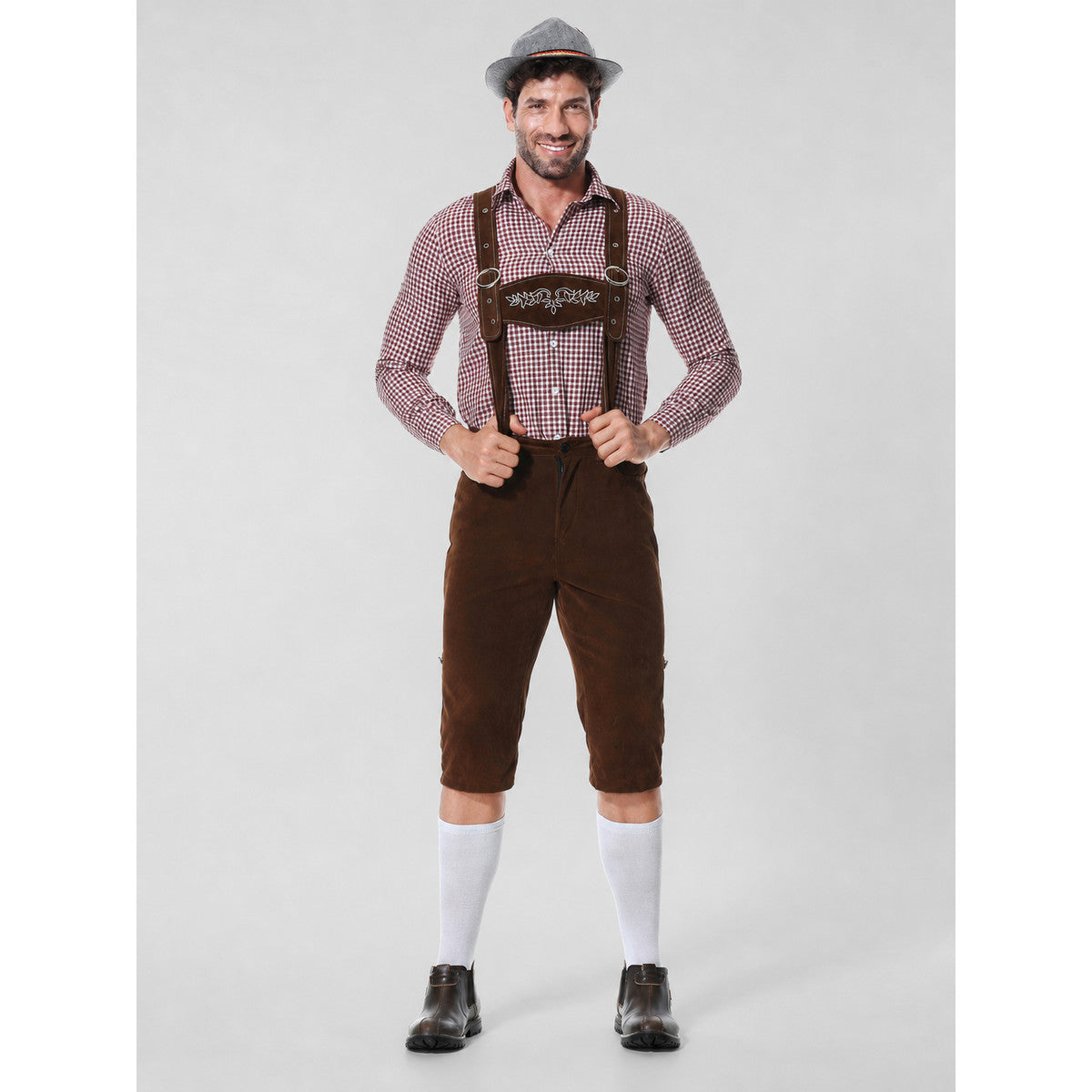 Historical Costume with Suspenders, Shirt, and Hat