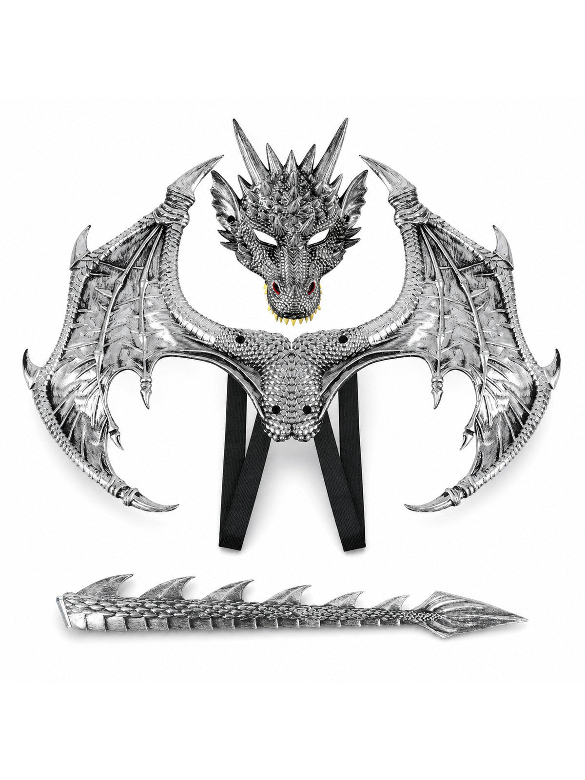 New Halloween Upgrade RP Ultra Light Children's Party Silver Dragon Mask Role main product view