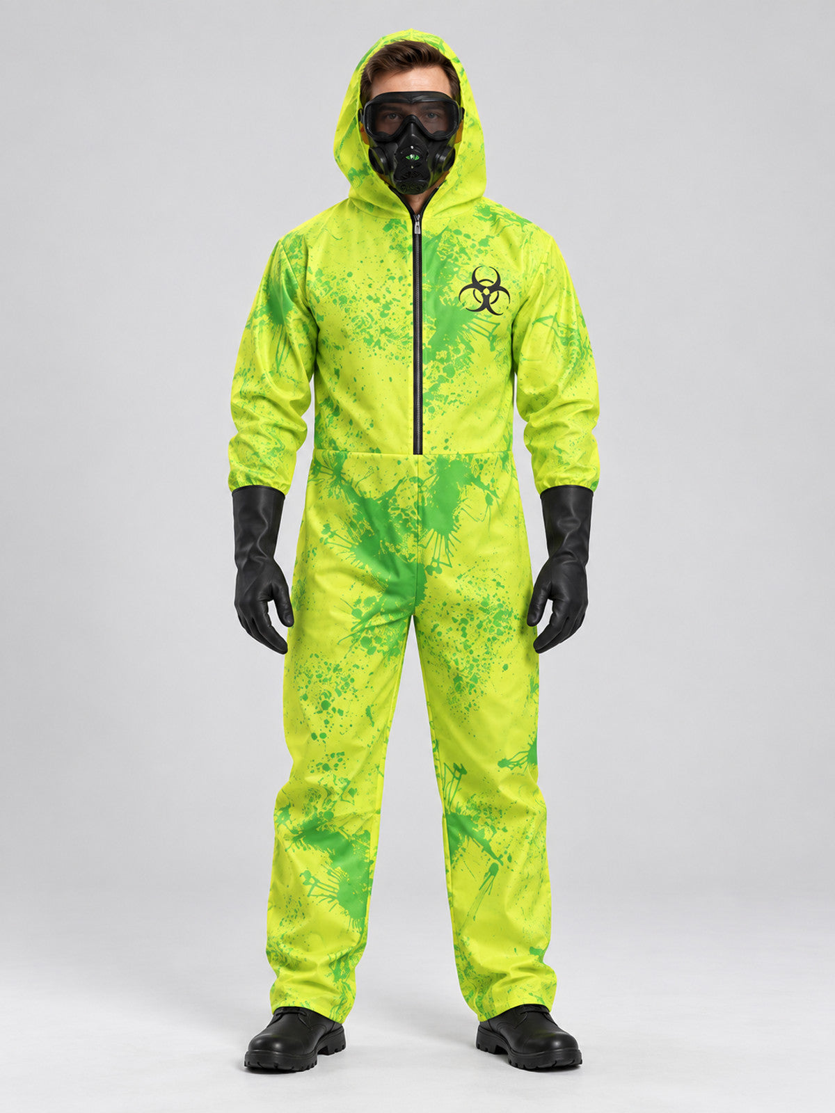 Halloween Costume Green Jumpsuit with Mask