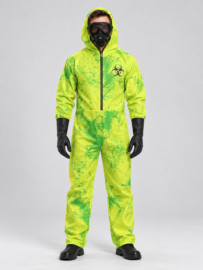 Halloween Costume Green Jumpsuit with Mask
