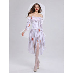Halloween Cosplay Costume Dress with Veil