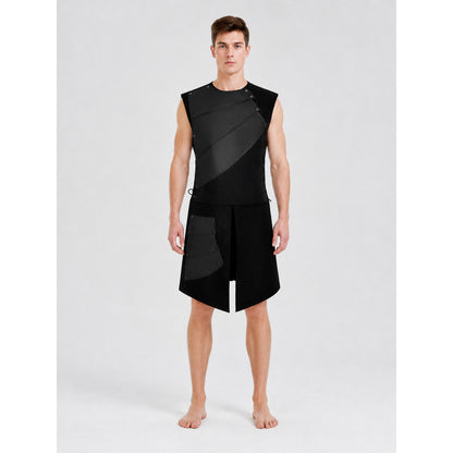 Black Asymmetrical Sleeveless Jumpsuit