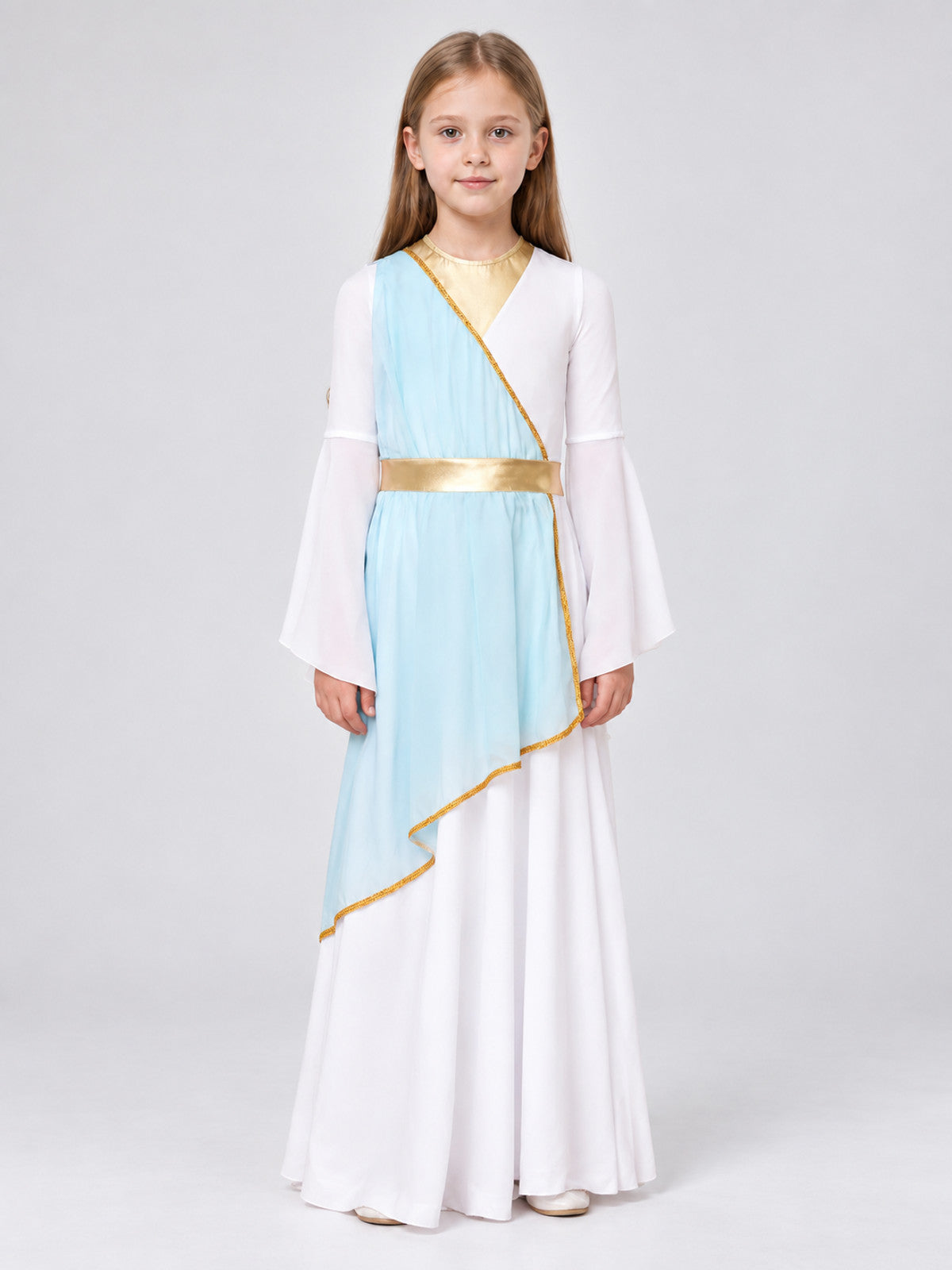 Kids' Carnival Dress with Asymmetrical Draping