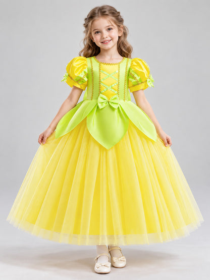 Kids' Costume Dress with Fluffy Skirt and Bow