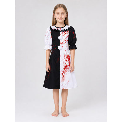 Clown Costume with Blood Splashes for Cosplay