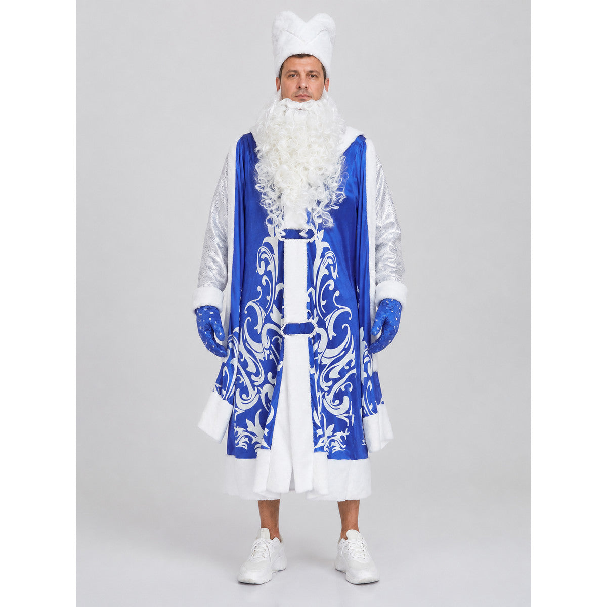 Santa Claus Costume with White Trim on-model view