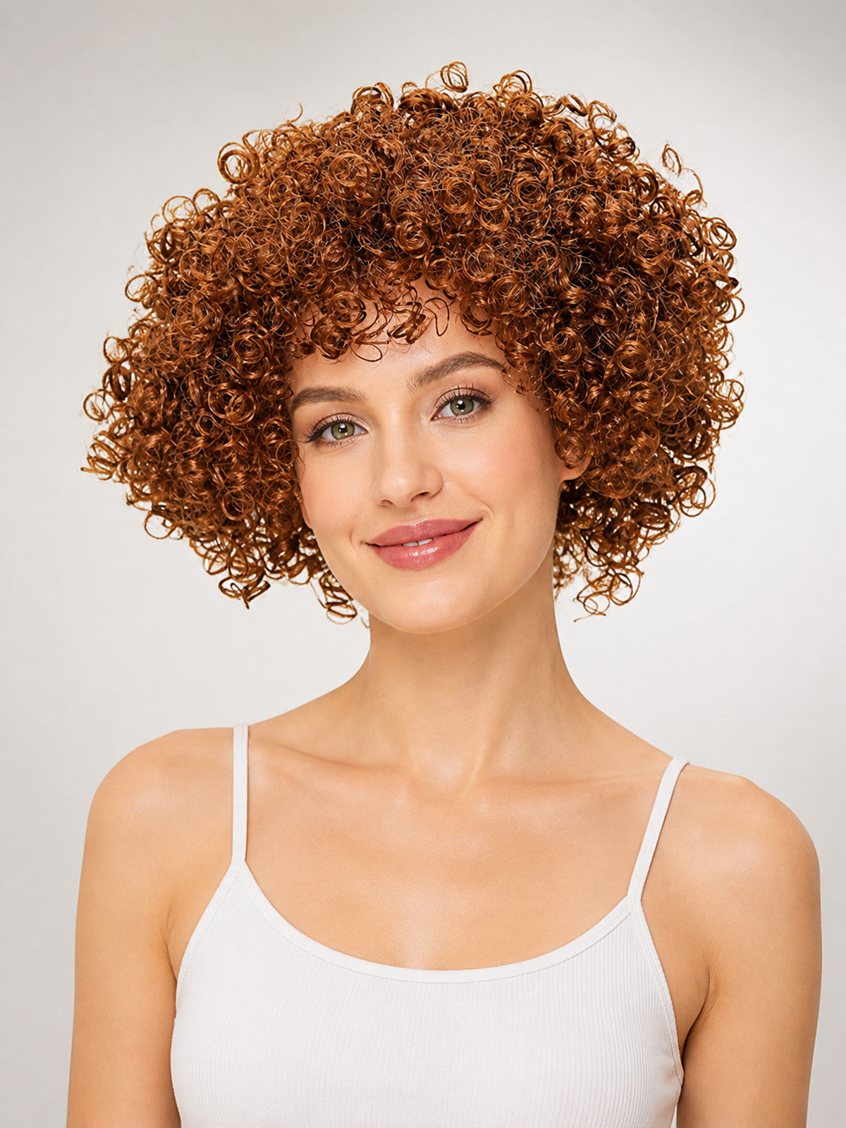 Short Curly Brown Carnival Wig main product view