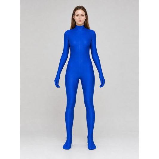 Blue invisibility suit for cosplay and stage
