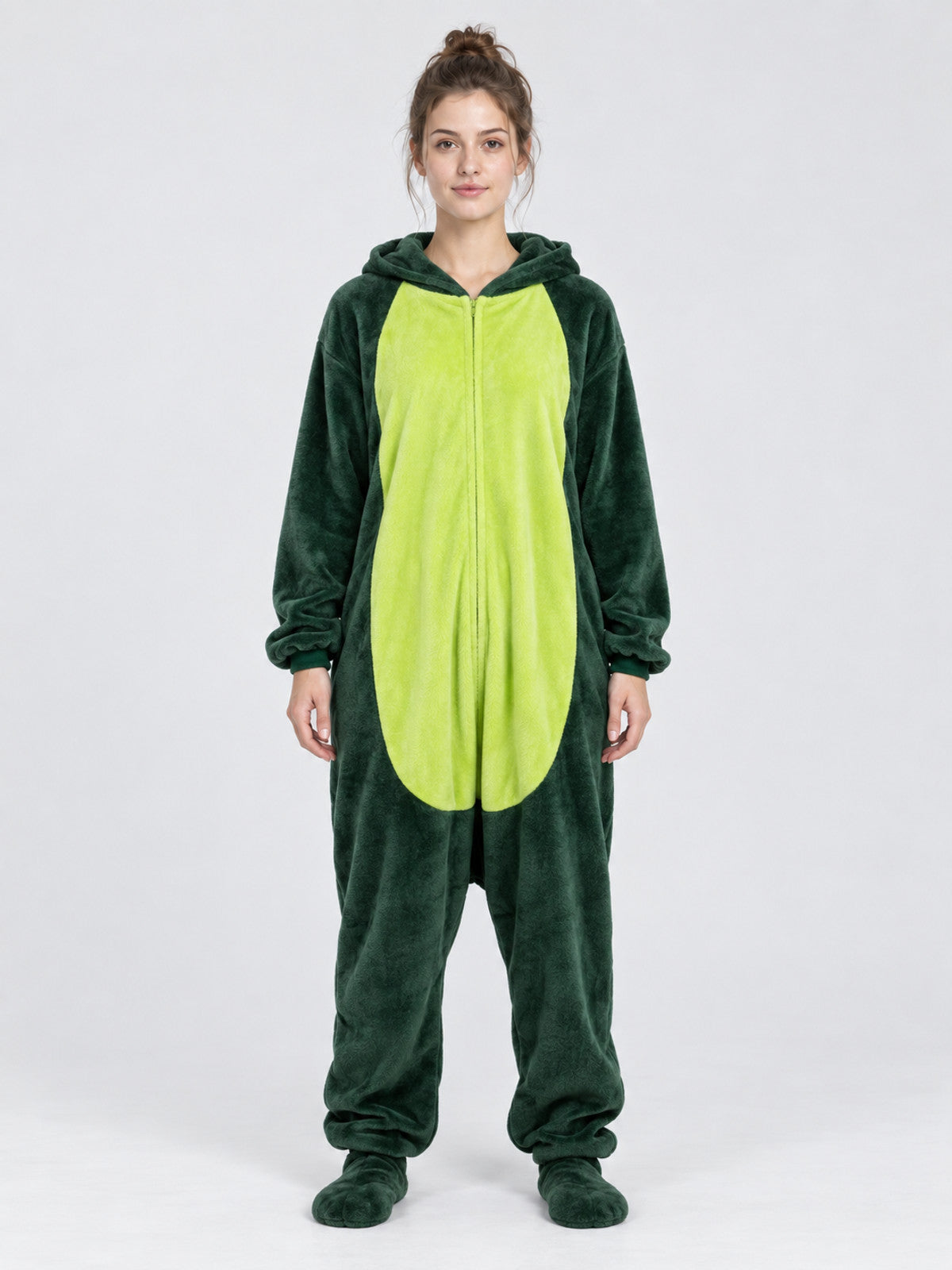 Insulated Hooded Pajama Jumpsuit, Dark Green