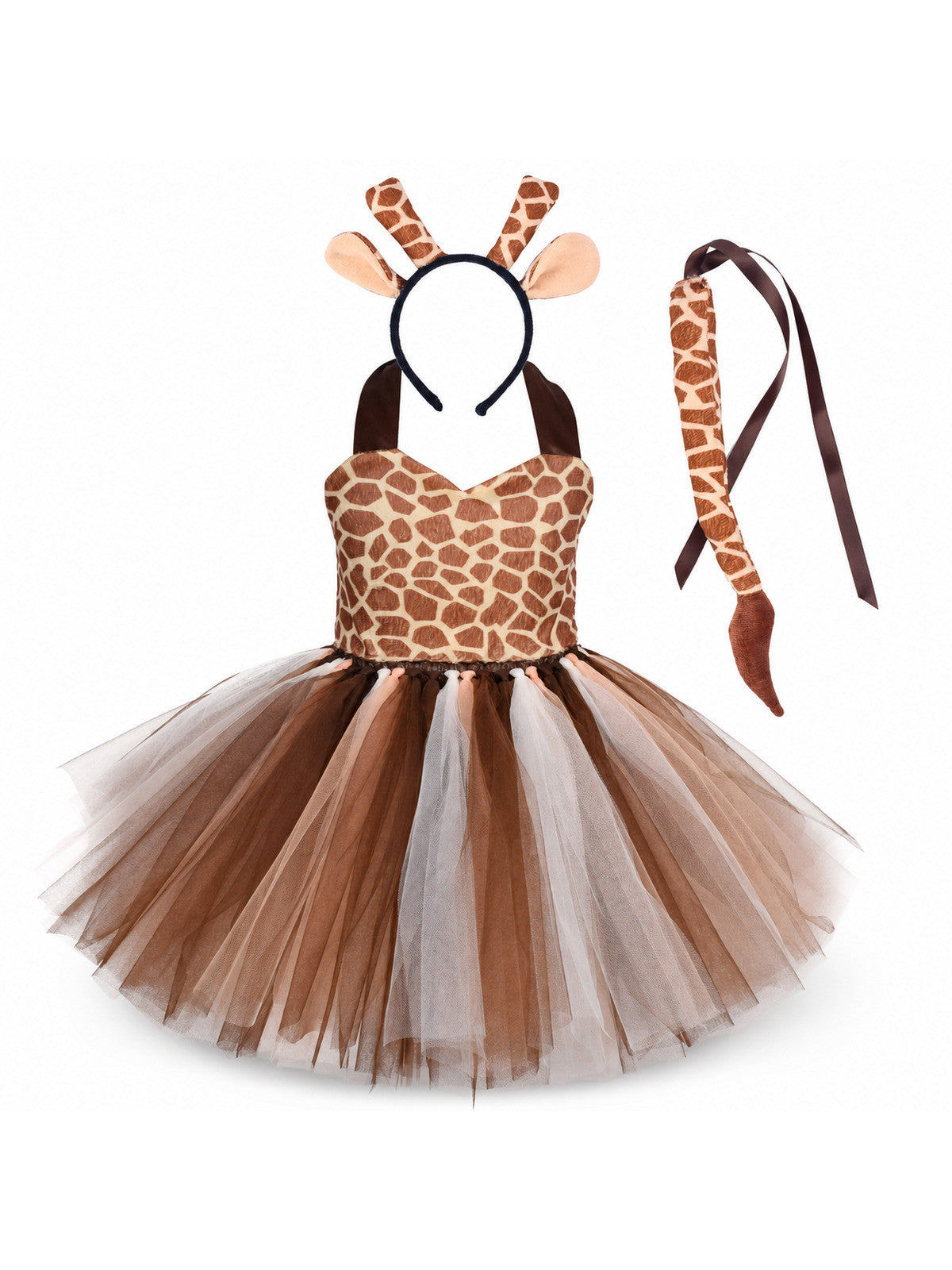 Baby Girls Halloween Animal Cosplay Costume Kids Forest Theme Giraffe Cows Tiger