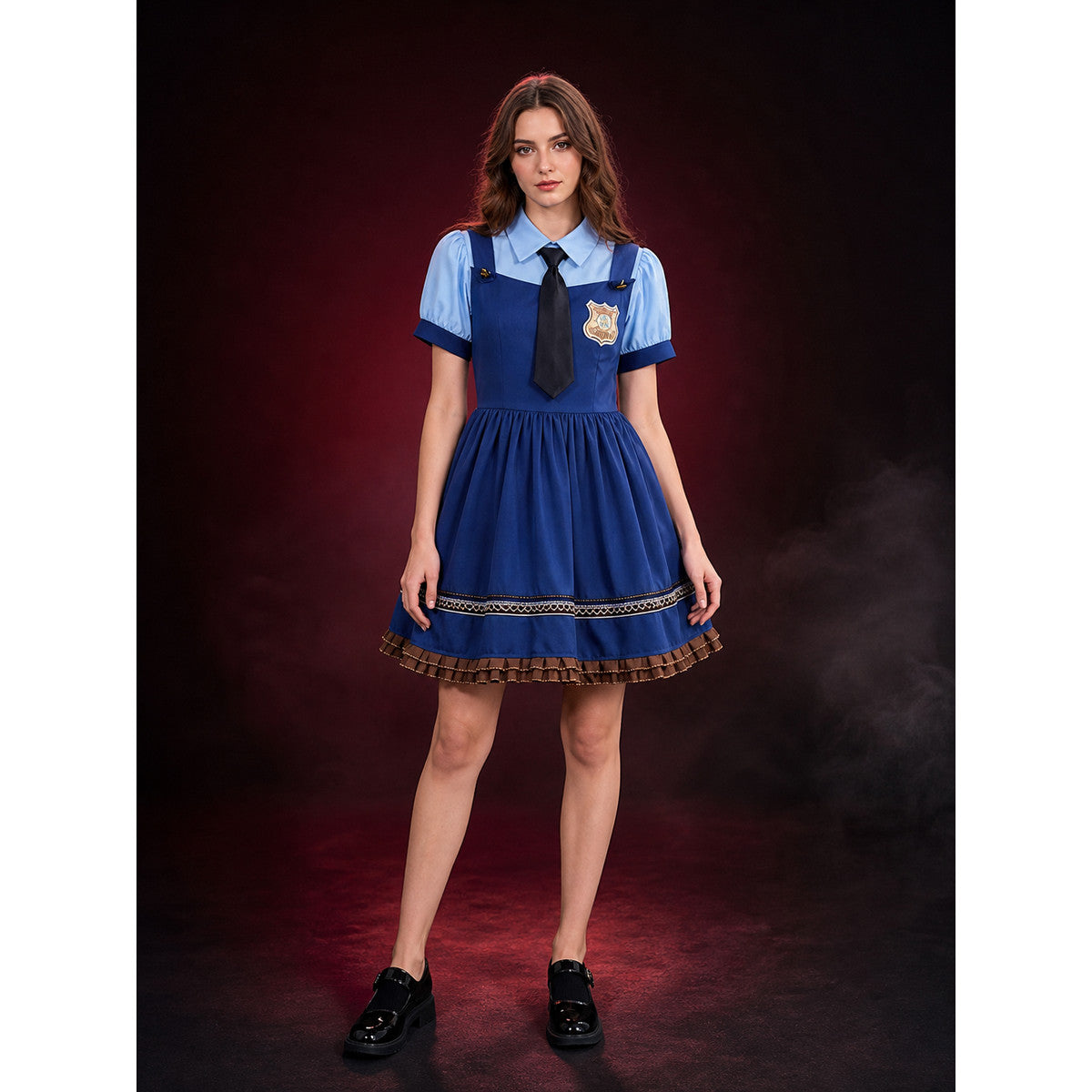 Children's Rabbit Police Costume Dress With Tie, Badge And Safety Shorts main product view