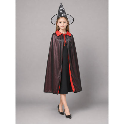 Black and Red Carnival Cape with Hat and Hook