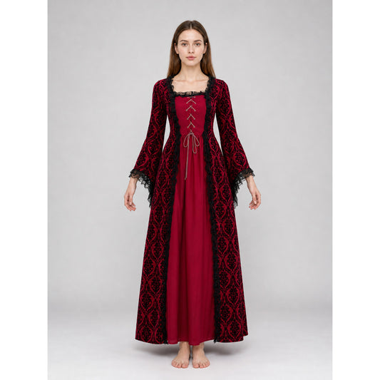 Renaissance Dress with Lace and a Full Skirt