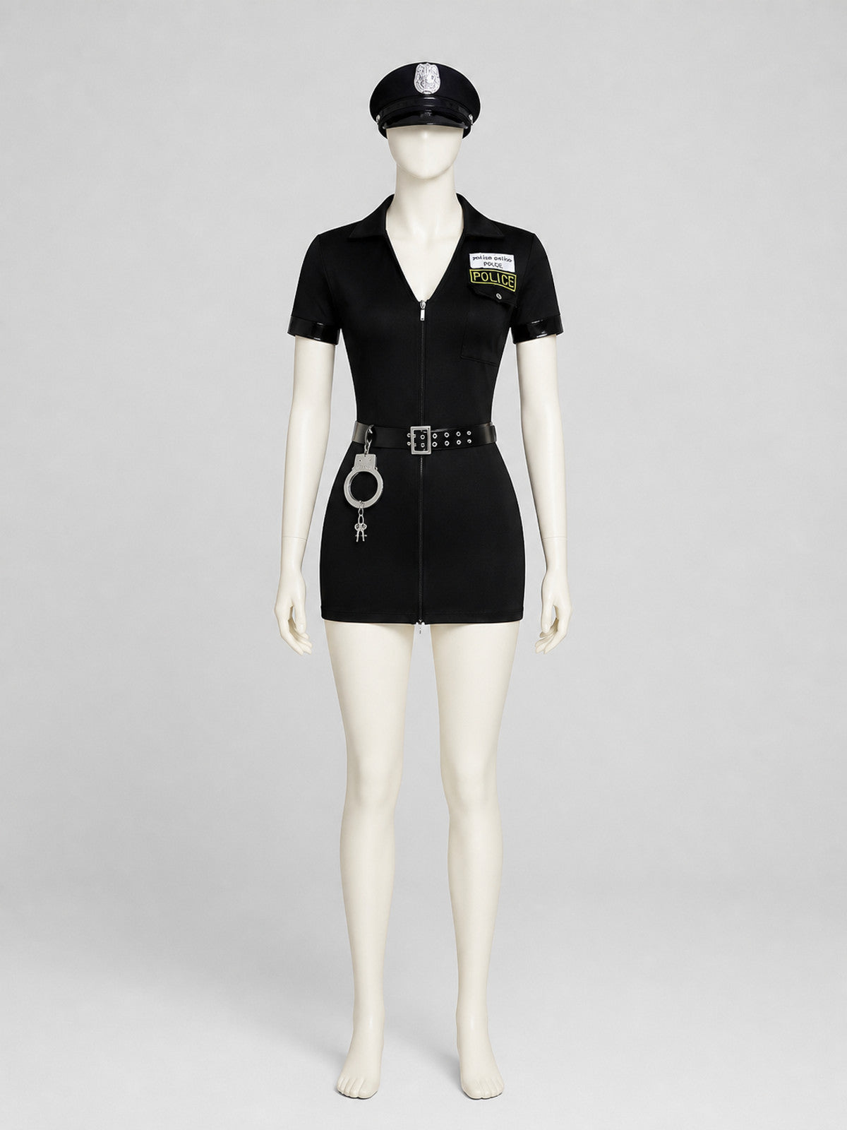 Police Costume with Headwear, Belt, and Accessories on-model view
