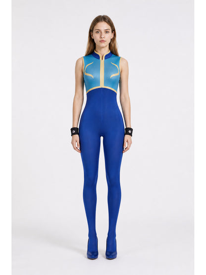 Chun-Li Jumpsuit, Sleeveless Zip-Up Costume main product view