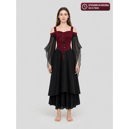 Gothic Lace-Up Strappy Dress
