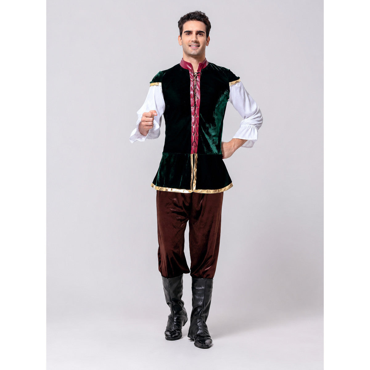 Historical Costume with Shirt and Brown Pants