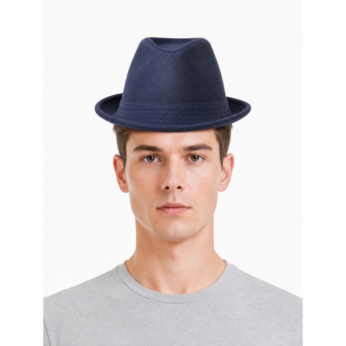 Dark Blue Wool Felt Carnival Bucket Hat