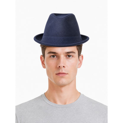 Dark Blue Wool Felt Carnival Bucket Hat
