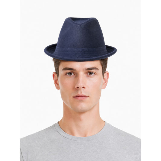 Dark Blue Wool Felt Carnival Bucket Hat