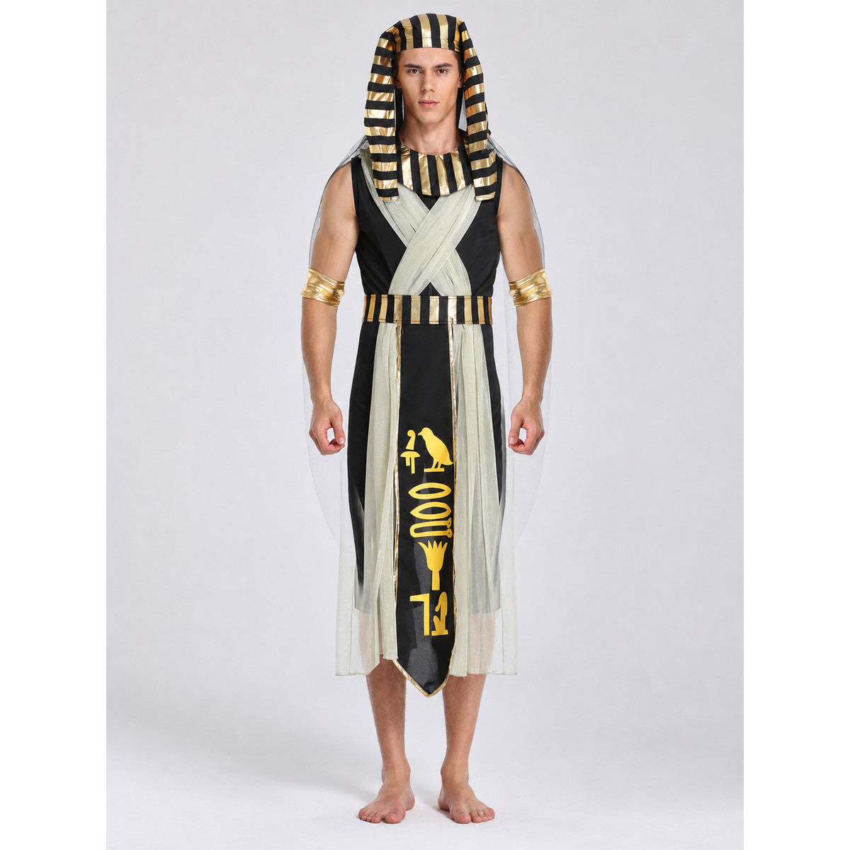 Ancient Egyptian-Style Costume with Pharaonic Decoration