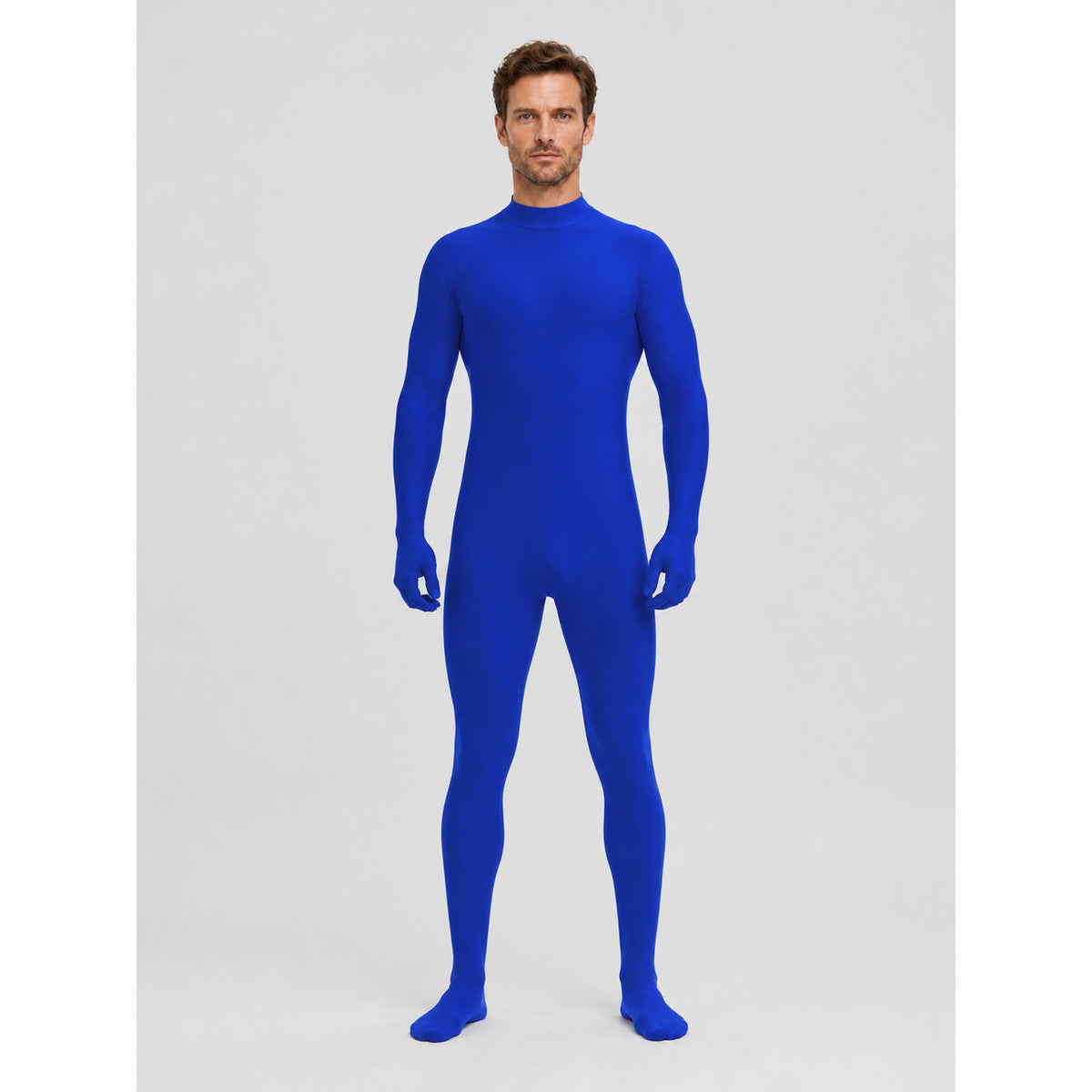 Bodysuit with a high collar and covered hands and feet