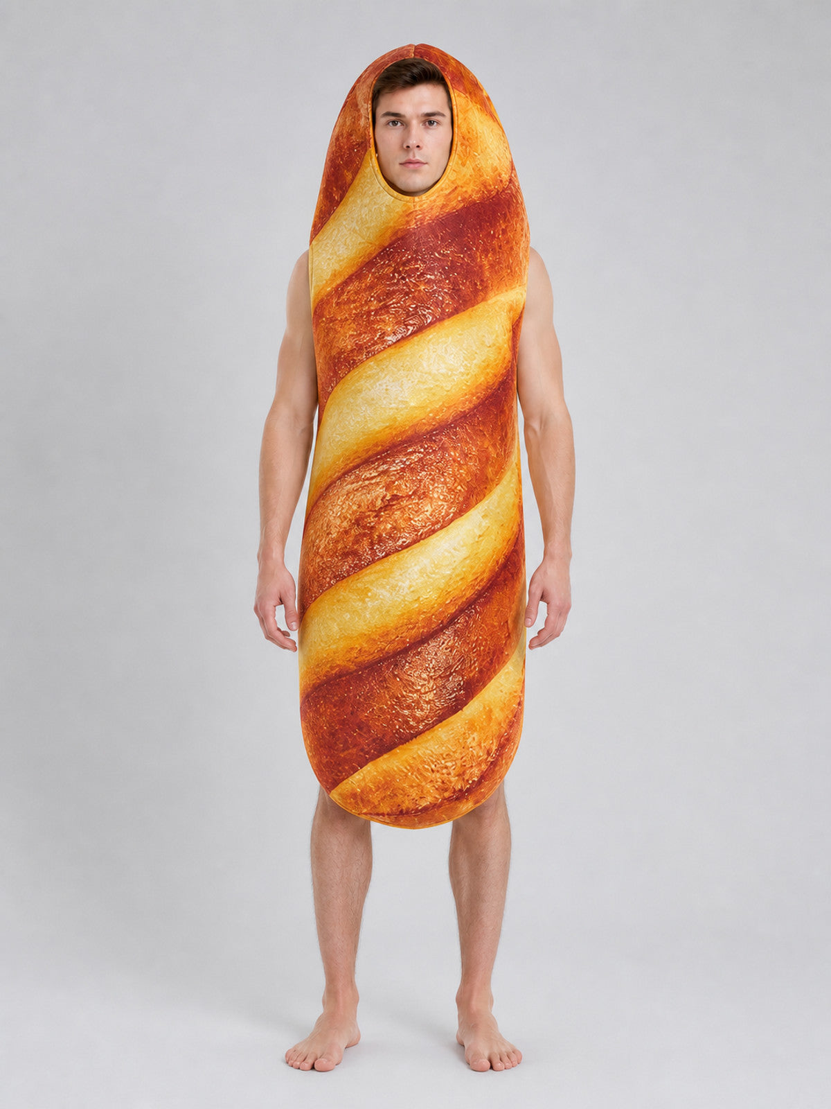 Bread Costume with Hood for Themed Parties front view