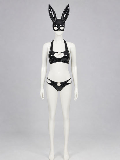 Bunny Costume with Mask and Long Ears on-model view